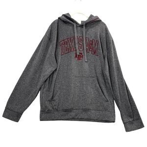 Section 101 Majestic Size M Texas A&M Aggie Sweatshirt Hoodie Gray Embroidered